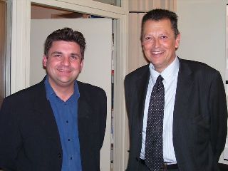 Christophe Dickès et Michel Vergé-Franceschi dans le studio de Canal Académie