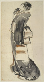 Femme de profil, Vers 1800-1802, encre et aquarelle sur papier