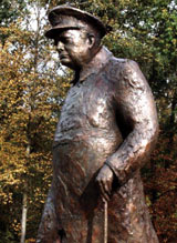 Détail de la sculpture de Churchill,  sculpture de Jean Cardot