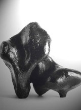 Sculpture de Jean Cardot, Recherche d’apostrophe :écriture 1960, Bronze cire perdue 45 X 50 X 24 cm.