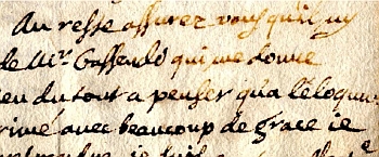 Extrait de la lettre de Descartes, datée de 1641, conservée à la Bibliothèque de l’Institut de France