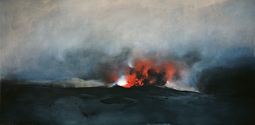 "Feu", 2005, Huile sur toile de Vladimir Vélickovic, 250\/500 cm
