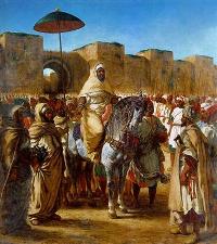 Eugène Delacroix, le célèbre peintre, a peint une multitude de toiles pendant sa vie, dont "Le sultan du Maroc et son entourage", réalisé en 1845. En arrière plan figure la porte de Meknès