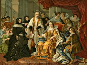 Vincent Depaul présentant Louise de Marillac et les premières Filles de la Charité à la reine Anne d’Autriche