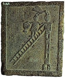 Bas-relief provenant de la région d’Hama en Syrie représentant St-Siméon le stylite montant en haut de sa colonne (1088)