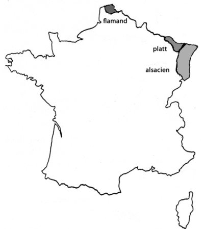 Carte des langues germaniques de France