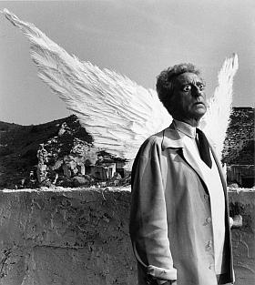 Lucien Clergue, Cocteau et le Sphinx, tournage du film Le Testament d’Orphée de Jean Cocteau, 1959, tirage argentique