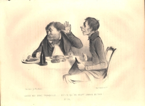 Le Gastronome, lithographie d’Honoré Daumier, 1839.