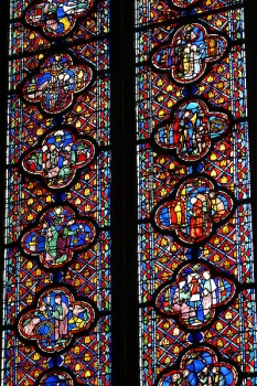 Détails d’un vitrail de la Sainte-Chapelle