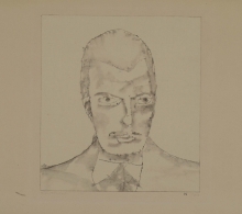 Paul Klee Jugendl. S.Portrait, 1910 <link:Autoportrait juvénile> Plume et pinceau sur papier sur carton, 17,5 x 15,9 cm