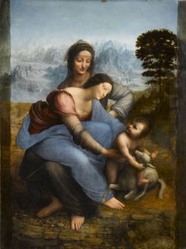 Sainte Anne, la Vierge et l’Enfant jouant avec un agneau dit La Sainte Anne. Vers 1503-1519.