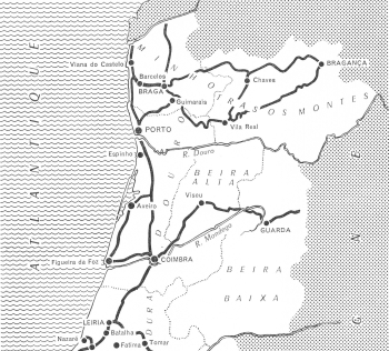 Détails carte du Portugal