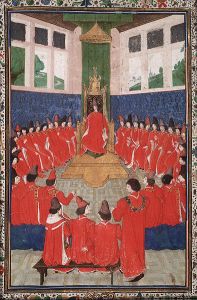 Assemblée de l’Ordre de la Toison d’Or, présidée par Charles le Téméraire, à Valenciennes en 1473