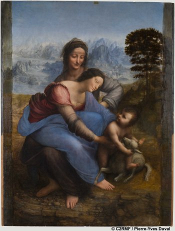 Léonard de Vinci, "La Vierge à l’Enfant avec Sainte Anne", après restauration de 2012, , 1503-1519, huile sur bois, 168 x 130 (largeur initiale : 112) cm. Paris, Musée du Louvre  DUVAL Pierre-Yves - DUP10743
