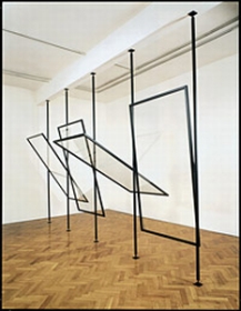 4 Panneaux de verre, 1967, verre et fer