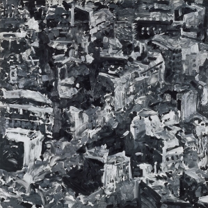 Paysage urbain, 1968, huile sur toile