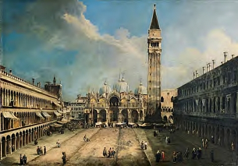 Canaletto (Antonio Canal, dit) Place Saint-Marc, vers l’Est, Huile sur toile, 140,5X204,5cm