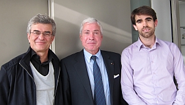 François Meunier, Jean-Louis Chambon et Pierre Sabatier dans les locaux de Canal Académie