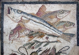 Les poissons, mosaïque de Pompeï.