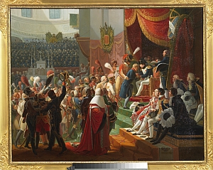 Première cérémonie de remise des insignes, en l’église des Invalides  Tableau de Jean-Baptiste DEBRET - 1812